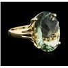 Image 1 : 10KT Yellow Gold 10.00ct Prasiolite Ring