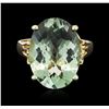 Image 2 : 10KT Yellow Gold 10.00ct Prasiolite Ring