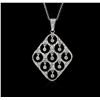 Image 1 : 14KT White Gold 0.25ctw Diamond Pendant With Chain