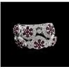 Image 2 : 1.97ctw Ruby and Diamond Ring - 14KT White Gold