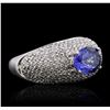 Image 2 : 14KT White Gold 1.85ct Tanzanite and Diamond Ring