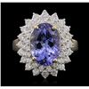 Image 2 : 14KT Yellow Gold 4.07ct Tanzanite and Diamond Ring