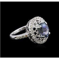 14KT White Gold 2.56ct Tanzanite and Diamond Ring