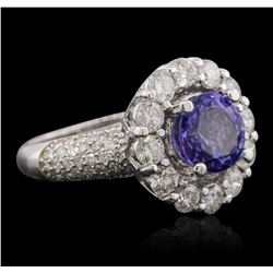 14KT White Gold 2.23ct Tanzanite and Diamond Ring