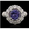 Image 2 : 14KT White Gold 2.23ct Tanzanite and Diamond Ring