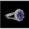 Image 1 : 2.85ct Tanzanite and Diamond Ring - 18KT White Gold