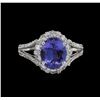 Image 2 : 2.85ct Tanzanite and Diamond Ring - 18KT White Gold