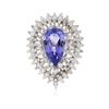 Image 2 : 14KT White Gold 4.29ct Tanzanite and Diamond Ring