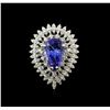 Image 2 : 14KT White Gold 4.05ct Tanzanite and Diamond Ring