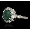 Image 1 : 14KT White Gold 2.37ct Emerald and Diamond Ring