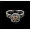 Image 2 : 14KT White Gold 1.81ctw Fancy Brown Diamond Ring