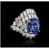 Image 1 : 14KT White Gold 6.74ct Tanzanite and Diamond Ring