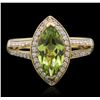 Image 2 : 14KT Yellow Gold 1.85ct Tsavorite and Diamond Ring