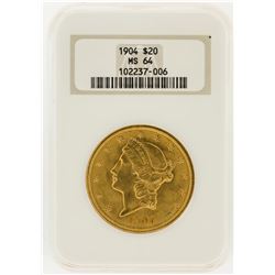 1904 NGC MS64 $20 Liberty Head Double Eagle Gold Coin