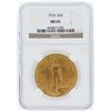 Image 1 : 1914 NGC MS65 $20 St. Gaudens Double Eagle Gold Coin