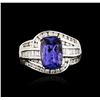Image 1 : 18KT White Gold 3.72ct Tanzanite and Diamond Ring
