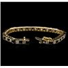 Image 3 : 6.75ctw Blue Sapphire and Diamond Bracelet - 14KT Yellow Gold