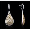 Image 2 : 14KT Two-Tone Gold 4.47ctw Diamond Earrings