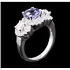 Image 3 : 14KT White Gold 1.50ct Tanzanite and Diamond Ring