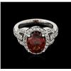 Image 2 : 14KT White Gold 4.15ct Almandite and Diamond Ring
