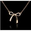 Image 1 : 14KT Rose Gold Bow Necklace