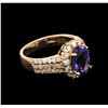 Image 1 : 2.30ct Tanzanite and Diamond Ring - 14KT Rose Gold