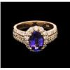 Image 2 : 2.30ct Tanzanite and Diamond Ring - 14KT Rose Gold