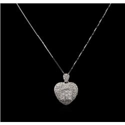 18KT White Gold 1.43ctw Diamond Pendant With Chain