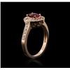 Image 3 : 14KT Rose Gold 0.78ct Ruby and Diamond Ring