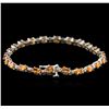 Image 2 : 14KT White Gold 6.60ctw Spessartite and Diamond Bracelet