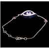 Image 2 : 0.20ctw Diamond Evil Eye Bracelet - 18KT White Gold