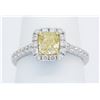 Image 1 : 1.35ctw Fancy Yellow Diamond Ring - 14KT White Gold