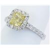 Image 2 : 1.35ctw Fancy Yellow Diamond Ring - 14KT White Gold