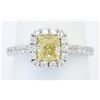 Image 3 : 1.35ctw Fancy Yellow Diamond Ring - 14KT White Gold