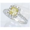 Image 4 : 1.35ctw Fancy Yellow Diamond Ring - 14KT White Gold