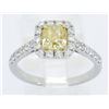 Image 5 : 1.35ctw Fancy Yellow Diamond Ring - 14KT White Gold