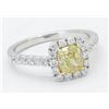 Image 7 : 1.35ctw Fancy Yellow Diamond Ring - 14KT White Gold