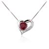 Image 1 : 14KT White Gold GIA Certified 2.83ct Ruby and Diamond Pendant With Chain