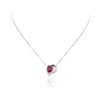 Image 2 : 14KT White Gold GIA Certified 2.83ct Ruby and Diamond Pendant With Chain