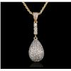 Image 1 : 14KT Tri-Tone Gold 0.93ctw Diamond Pendant With Chain