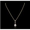Image 2 : 14KT Tri-Tone Gold 0.93ctw Diamond Pendant With Chain