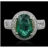 Image 1 : 14KT Two-Tone 3.39ct Emerald and Diamond Ring