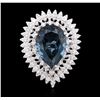 Image 2 : 14KT White Gold 14.73ct Topaz and Diamond Ring
