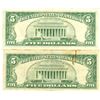 Image 2 : 1963 $5 Red Seal Bill Lot of 2