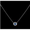 Image 2 : 0.37ctw Diamond Evil Eye Pendant With Chain - 14KT White Gold