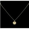 Image 2 : 14KT Yellow Gold Round Pendant With Chain