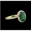 Image 1 : 1.94ct Emerald and Diamond Ring - 14KT Yellow Gold