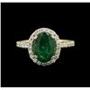 Image 2 : 1.94ct Emerald and Diamond Ring - 14KT Yellow Gold