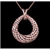 Image 2 : 6.53ctw Diamond Pendant With Chain - 14KT Rose Gold