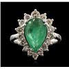 Image 2 : 14KT White Gold 2.02ct Emerald and Diamond Ring